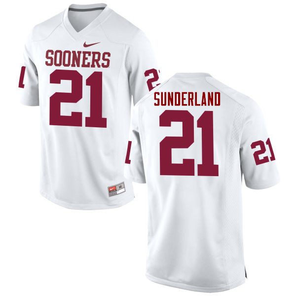 Men Oklahoma Sooners #21 Will Sunderland College Football Jerseys Game-White - Click Image to Close